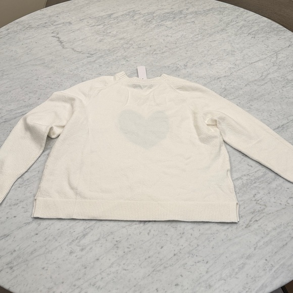 NWT*** LOFT Cream Sweater with Black Heart - Picture 6 of 6